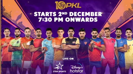 Pro Kabaddi League, PKL Season 10, Kabaddi matches, Live streaming, Kabaddi teams, Players, Schedule, Scores, Highlights, PKL updates, Ahmedabad, Star Sports, Disney+Hotstar, Kabaddi news.