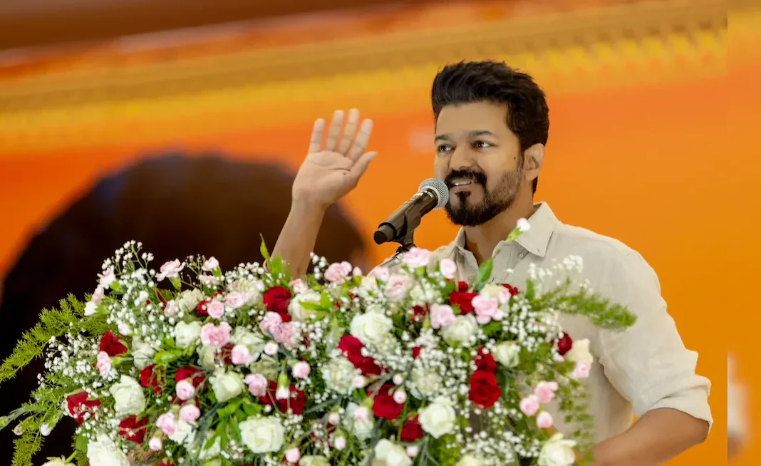 Thalapathy Vijay, South Indian actor, registers his political party "Tamilaga Munnetra Kazhalagam" with Election Commission, preparing for political debut in Tamil Nadu.