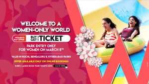 Women's Day offer, Wonderla, exclusive deal, International Women's Day, 8th March 2024, Buy One Get One Free, women-only entry, amusement park, Bangalore, Kochi, Hyderabad, activities, transportation, online booking, special celebration, female-centric atmosphere, family fun, thrilling rides, entertainment, joy, laughter,