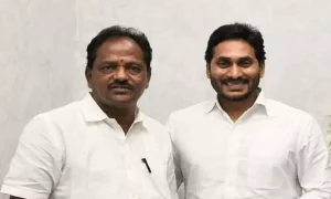 Deputy Chief Minister Budi Muthyalanaidu with YSRCP leaders