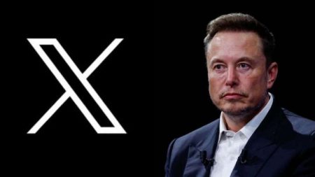 Elon Musk's X platform logo with hidden likes feature announcement