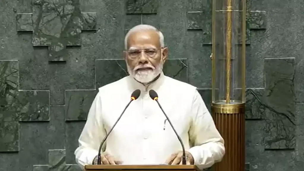 Prime Minister Narendra Modi takes oath as a member of the 18th Lok Sabha