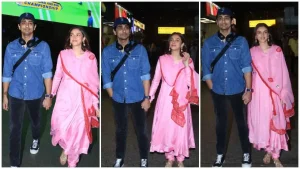 Aditi Rao Hydari Shines in Pink Ethnic Suit at Mumbai Airport